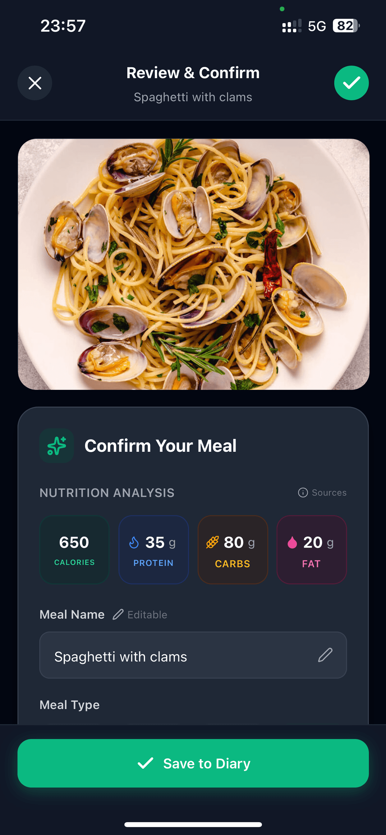 NutriPlan Review Screen