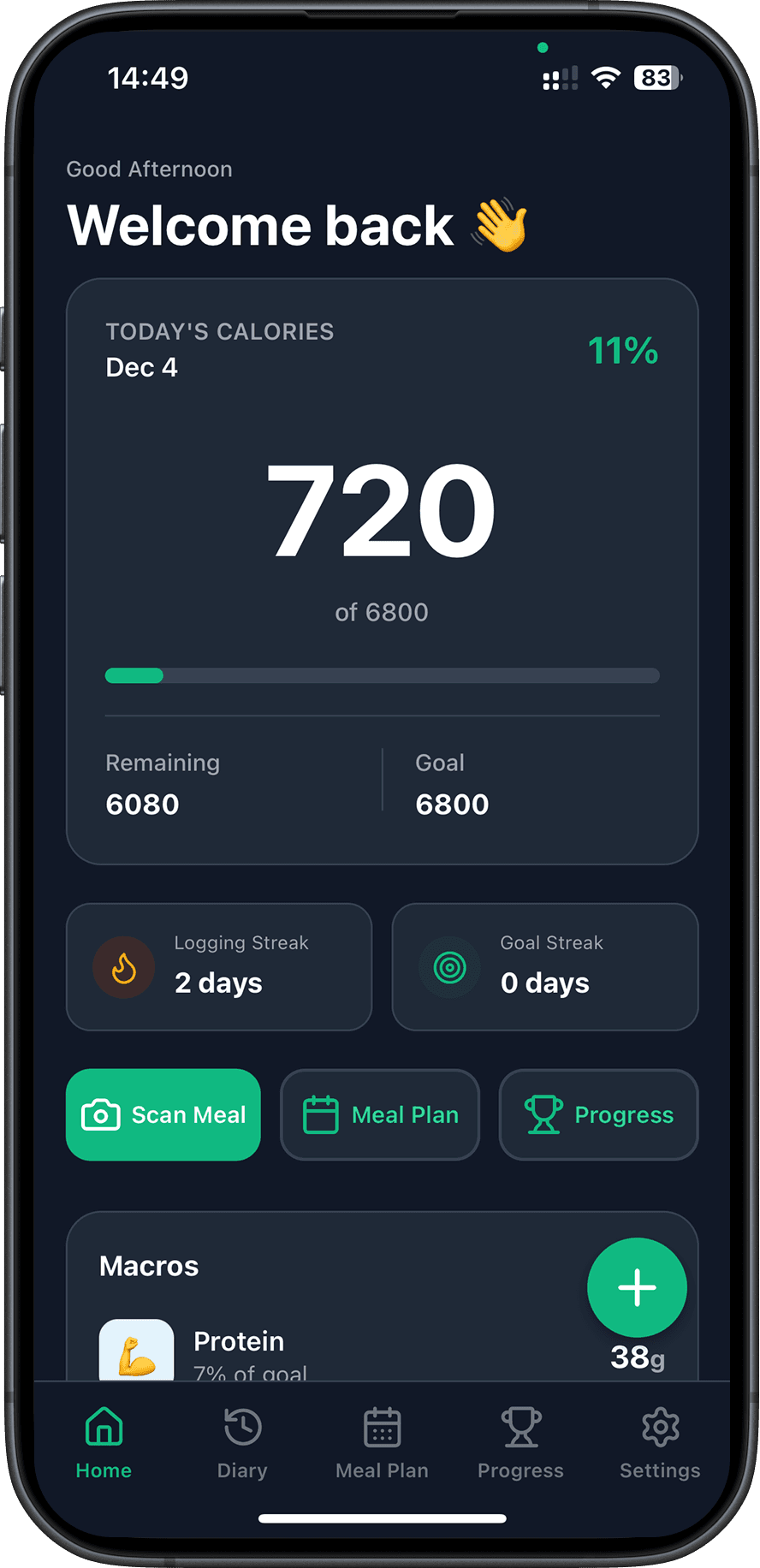 Nutrigoa Home Screen